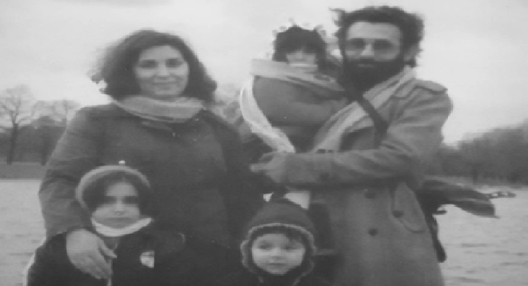 مع أولاده عظيم وزينب وكريم وزوجته سيلفي اوغاو